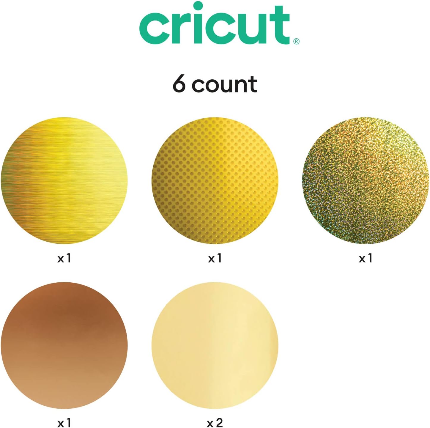 Buy Cricut Holographic Gold Permanent Vinyl 6ct with Joy Standard Grip