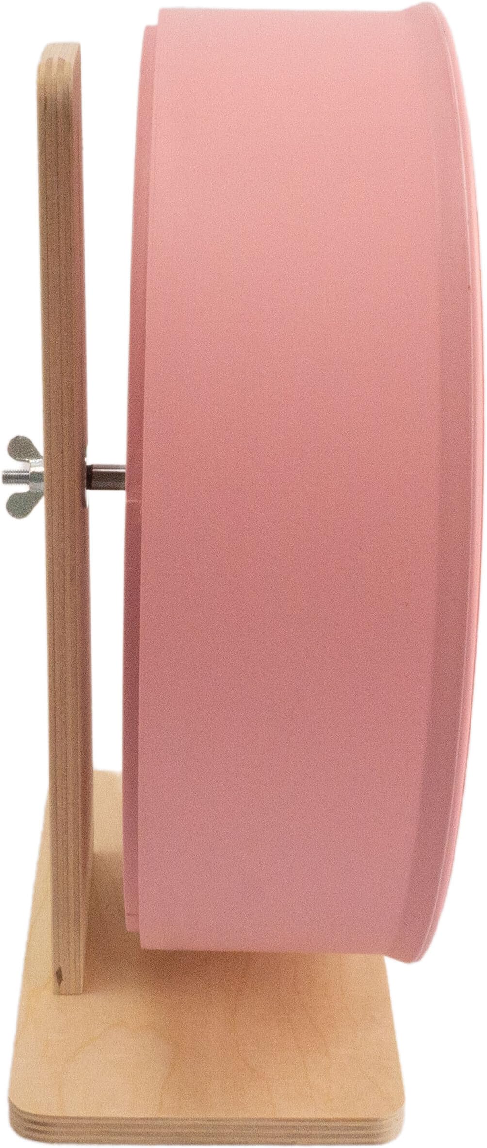 Getzoo Ø 27 cm Kunstofflaufrad (Ø 25,4 cm Innen) mit Holzstandfuß und Austauschbare Korkeinlage I Strapazierfähig I Höhenverstellbar (Blütenrosa)