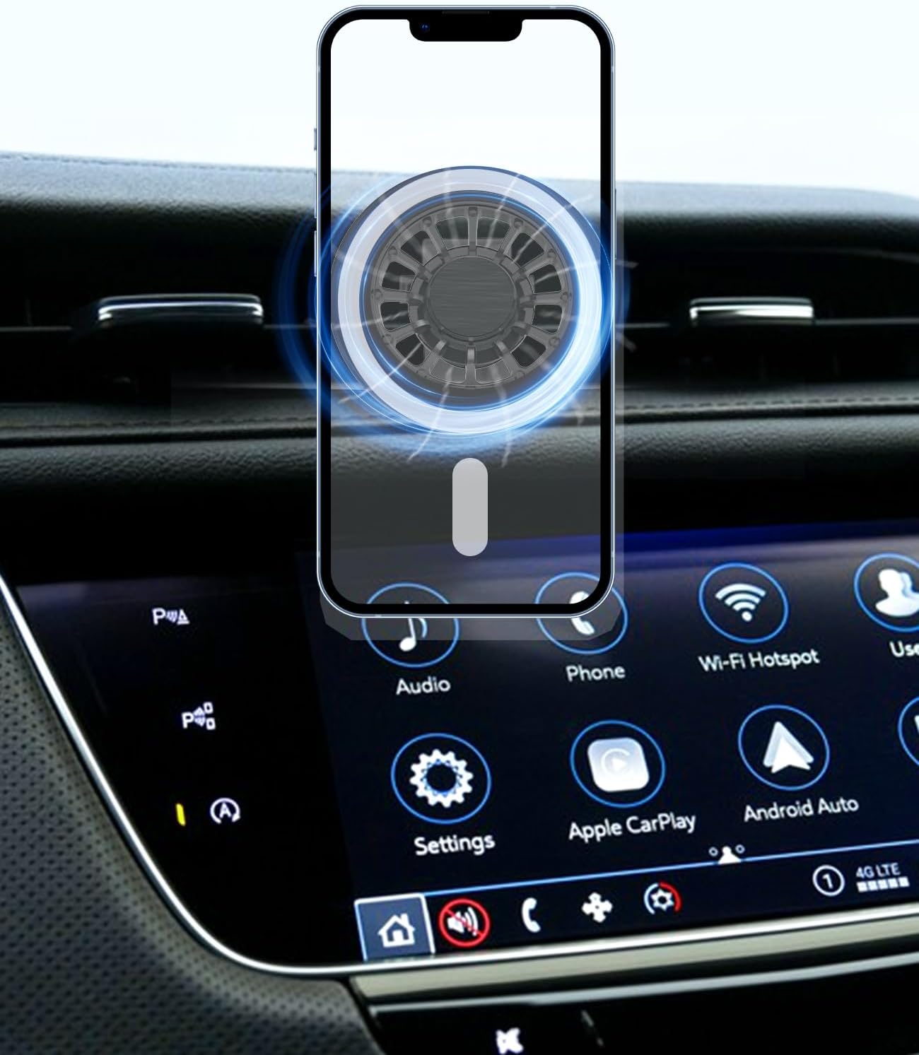 Cadillac XT5/XT6 Phone Mount for MagSafe, Exclusive Fit for Cadillac XT5 2017-2025 and Cadillac XT6 2020-2025, for iPhone 15/14/13/12/Mini Series, for Cadillac XT5/XT6 Accessories