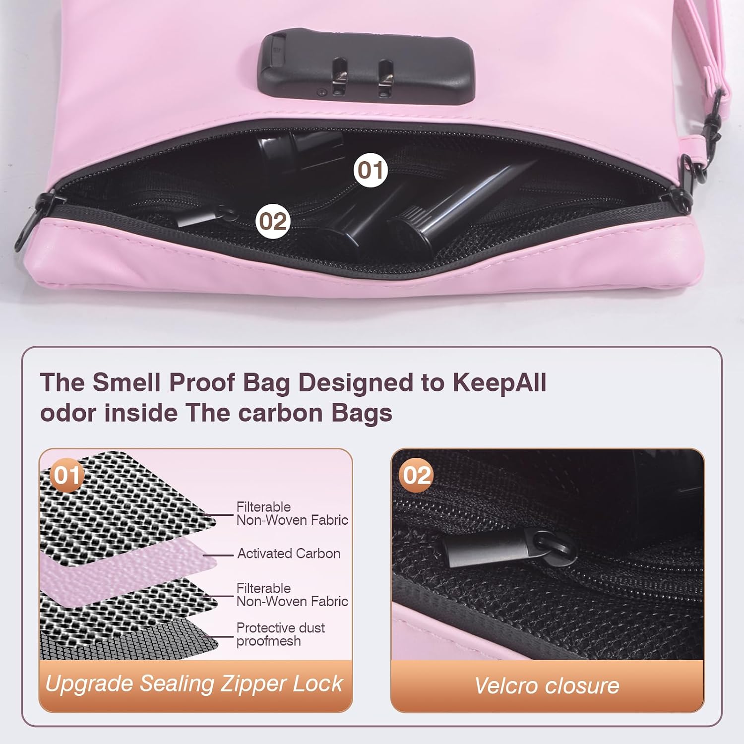 smell proof bag,Double smell proof container Odorless Bag With Lock Odor Proof Container Smell Proof Pouch Scent Proof Storage set