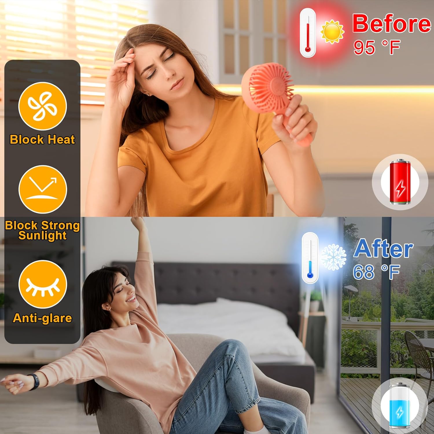 Window Privacy Film See Out Not in, One Way Privacy Window Film, Removable Window Tint for Home, Reflective Static Cling Window Film Heat Blocking, Black Silver, 23.6 inch X 157.4 inch