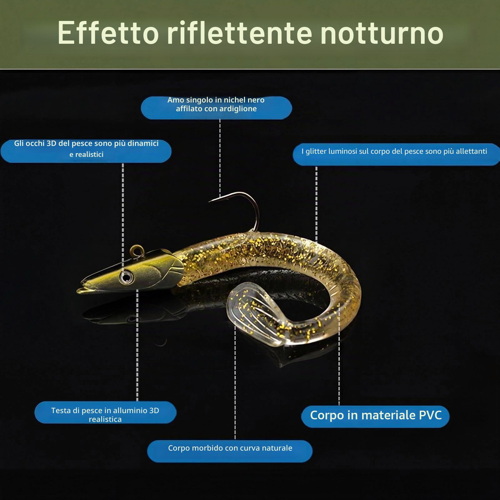6 Pezzi Esche da Pesca Morbida Gomma Esche da Nuoto 12 cm Mare Esche Artificiali Swimbait Artificiale con T-coda Esca Pesca per Spigole Bass Lucci Trote Pesci Carnivori (22 g)