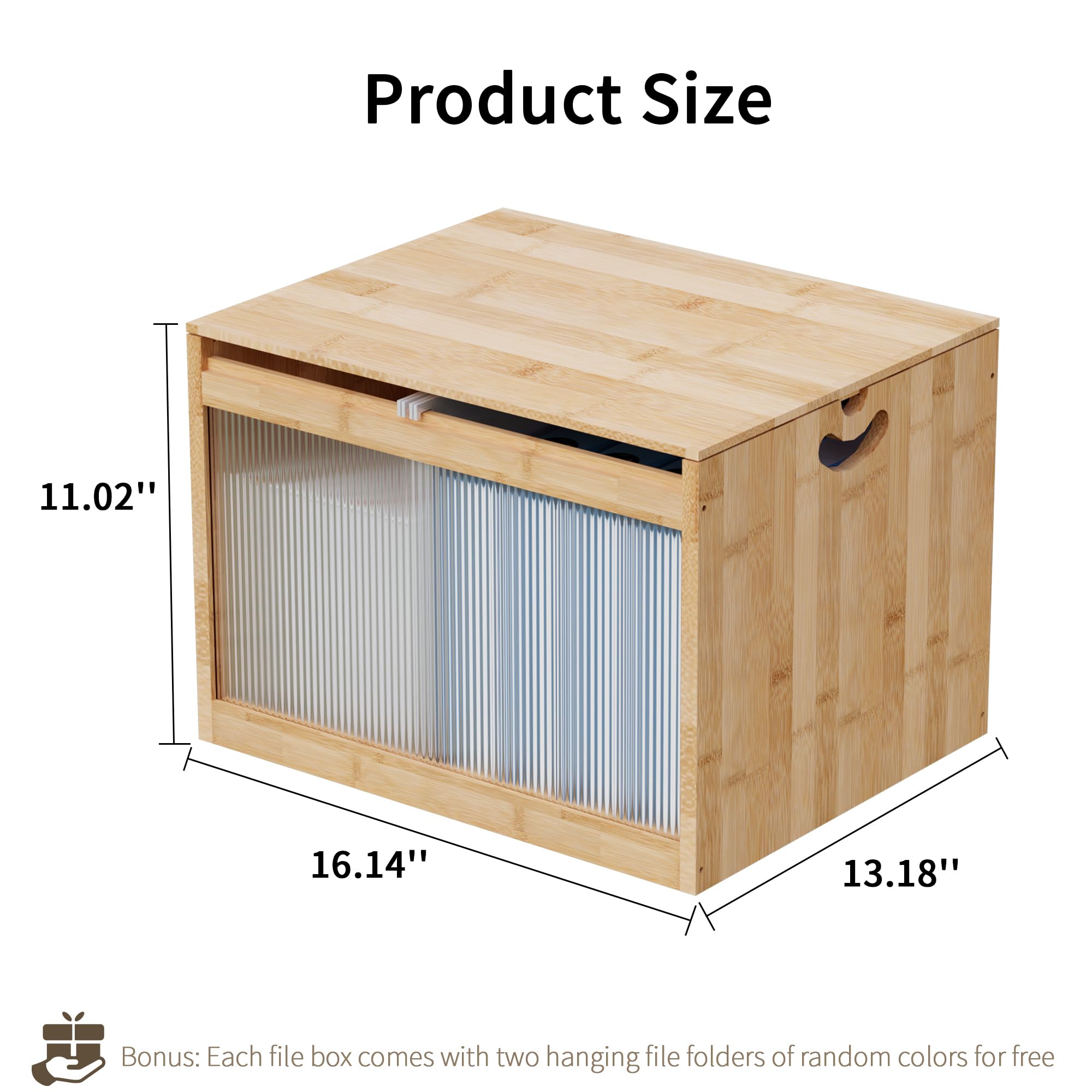 Amazon.com: LONTAI Natural Bamboo & Acrylic File Box with