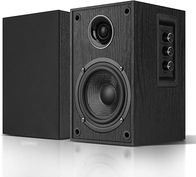 Bookshelf Speakers, 30W X 2 Bluetooth 5.3 with 4 Inch Woofer and 1 Silk Dome Tweeter, Turntable Speakers with RCA/USB-C Audio input for PC and TVs, Black