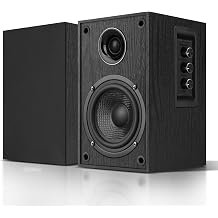 Bookshelf Speakers, 30W X 2 Bluetooth 5.3 with 4 Inch Woofer and 1" Silk Dome Tweeter, Turntable Speakers with RCA/USB-C Audio input for PC and TVs, Black