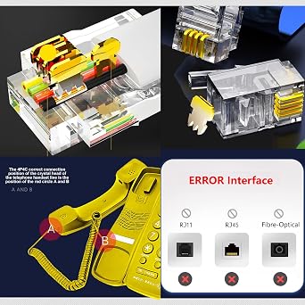 100 Pcs RJ9 4P4C Telephone Connectors, RJ9 4P4C Telephone Modular Plugs