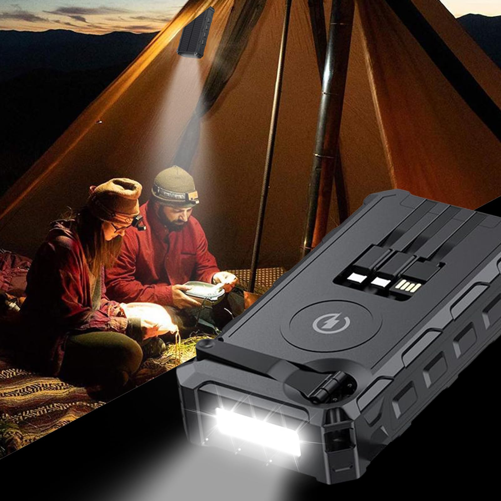 Caricatore Solare Power Bank Dispositivi Elettronici Wireless | Power Bank Caricatore Per Telefono Con Torcia Per Casa Viaggi Escursioni Campeggio Pesca Uomo Donna Giovani