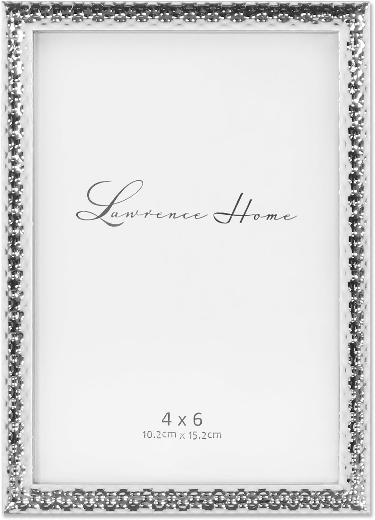 Metal Picture Frame with Hammer Effect, 4x6, Silver