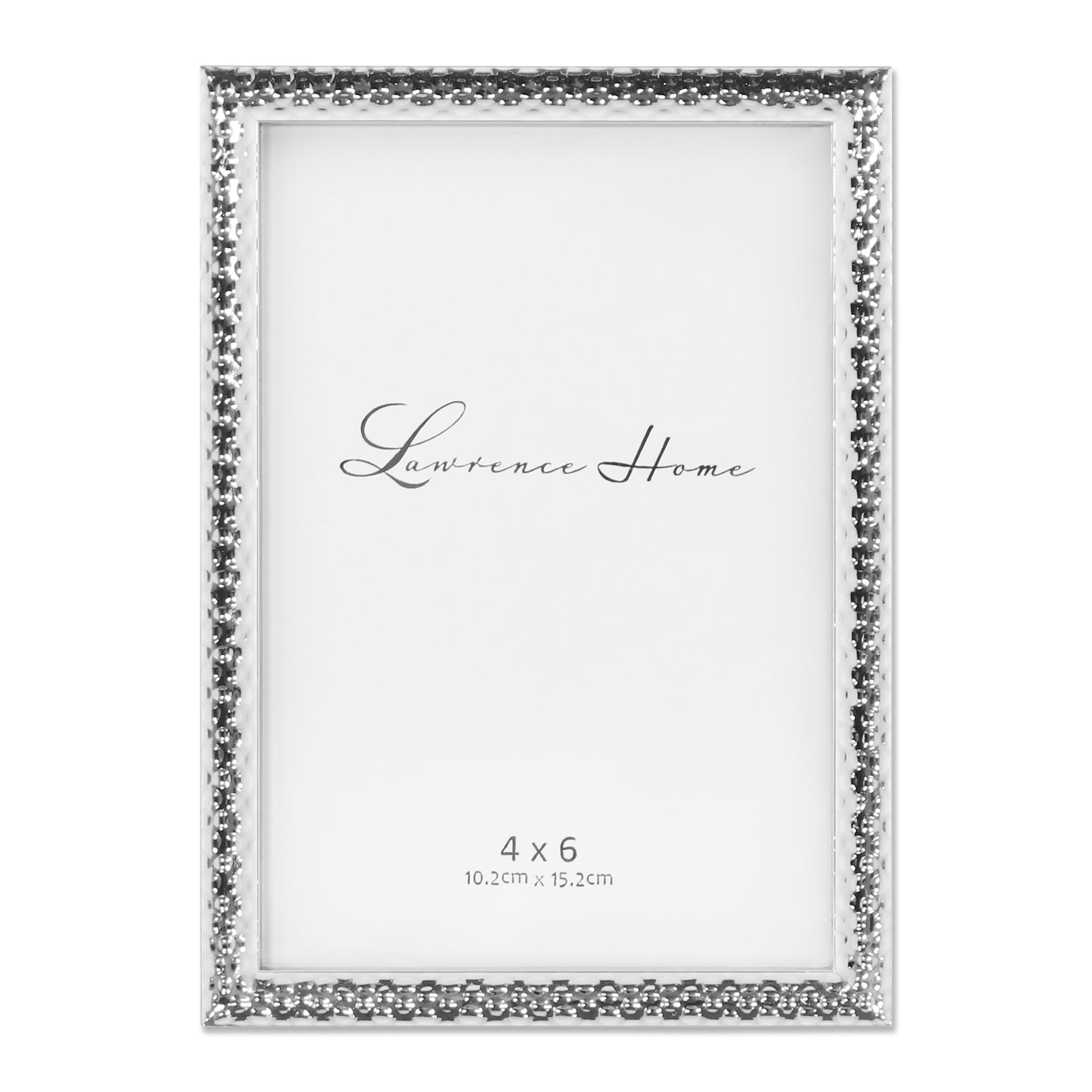 Lawrence Frames Metal Picture Frame with Hammer Effect, 4x6, Silver