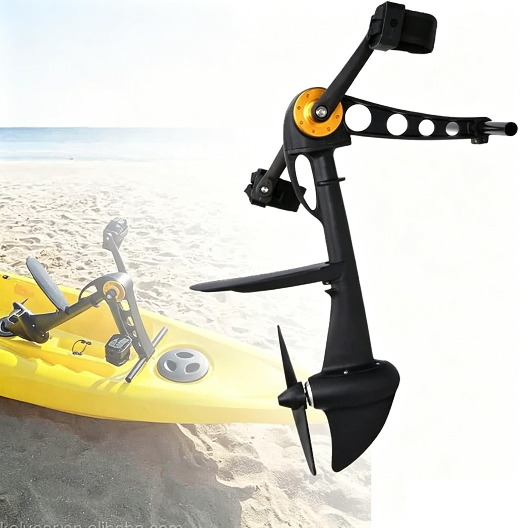 DUXMM Kayak Pedal Drive Replacement Power Unit, Foot Pedal Motor Propulsion System, Universal Pedal Drive Kit with Underwater Clips for All Common Kayaks and Inflatable Outdoor Fishing Boats