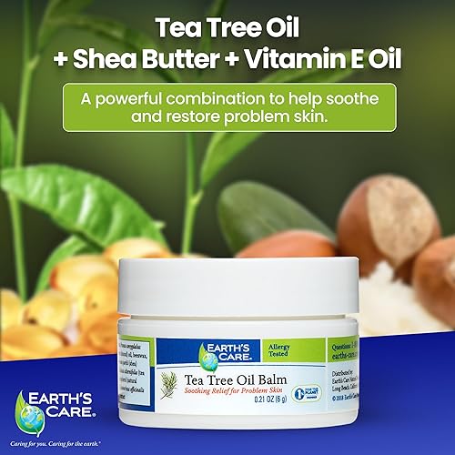 Miniatura 2 de Earth's Care Bálsamo de aceite de árbol de té, sin parabenos, colores o fragancias, probado para alergias, tamaño de prueba, 0.21 onzas.