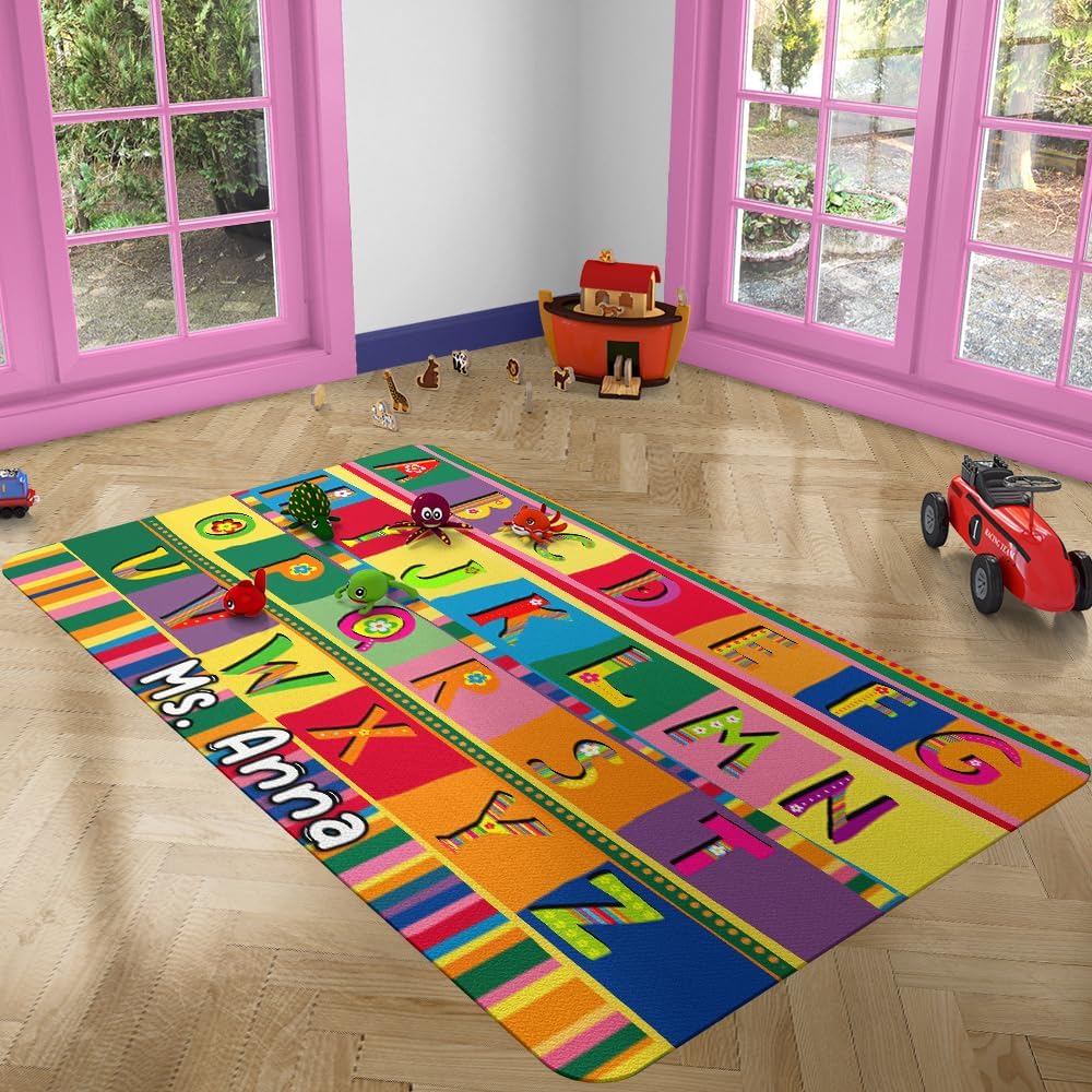 Amazon.com: ABC Classroom Rugs - ABC Rug for Classroom, Colorful Rug ...