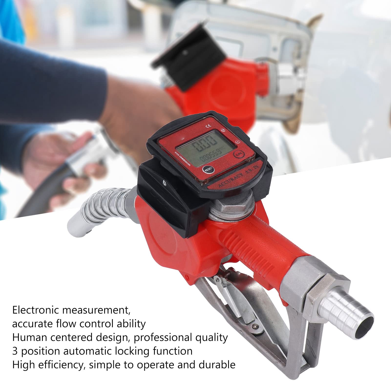 Ugello Carburante Automatico, Misuratore Di Portata Digitale In Lega Di Alluminio Con Funzione Pistola Di Salto Automatica Per Benzina Cherosene, Portata 10 60 L Min.