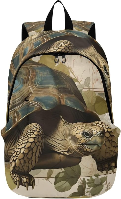 Laptop Backpack Turtle Art Leaf 25L Daily Commuter | Fits 15.6" laptop, 25L large capacity, Lightweight, Water-resistant, Adjustable strap, Ideal for daily commuting and travel