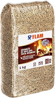 Granulés de Bois (pellets de Chauffage) 6 mm 100% résineux – Combustible Premium pour poêle à granulé, Inserts et chaudière à pellets – Pouvoir calorifique élevé - R'FLAM - 1KG