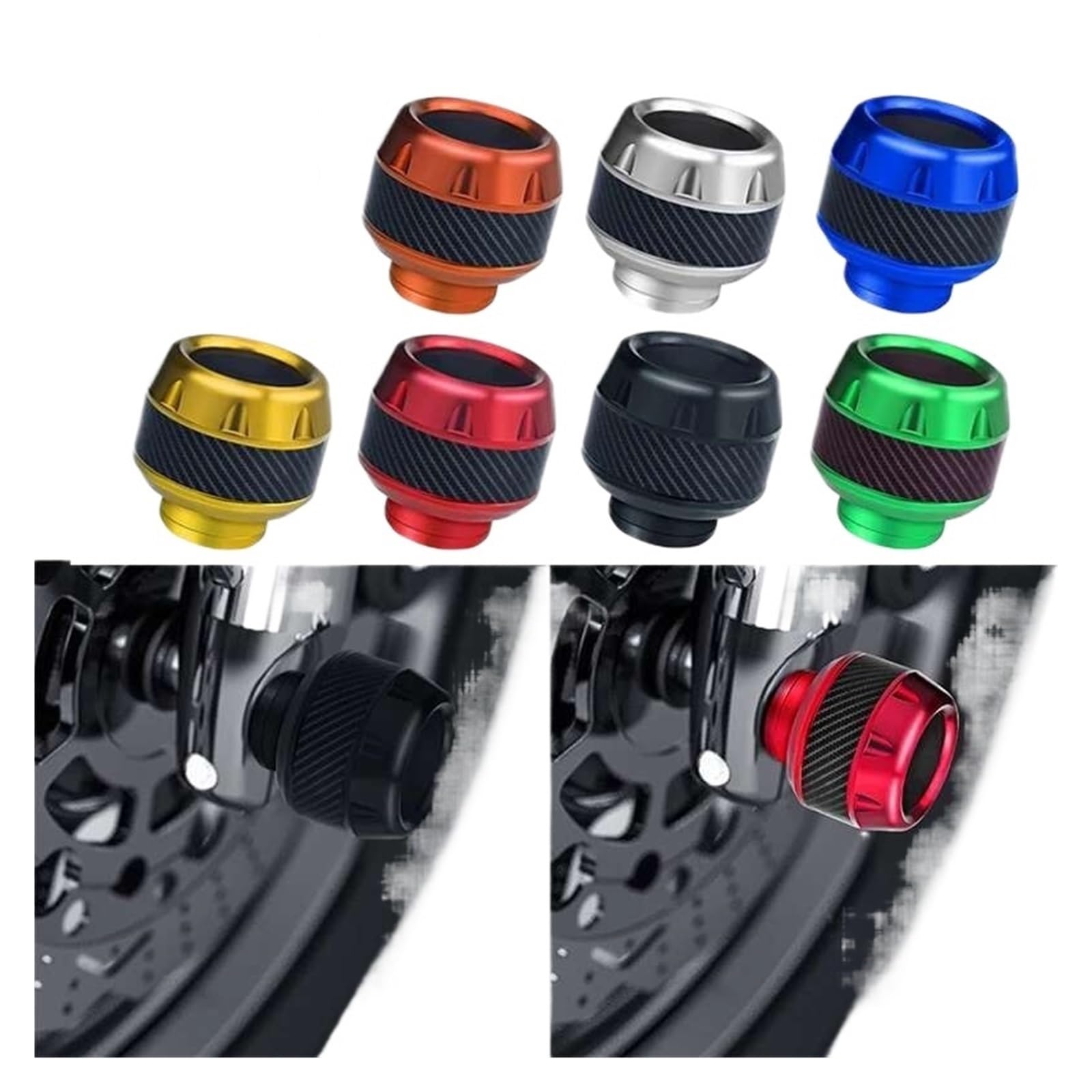 Protezione Antiurto Per Moto In Lega Di Alluminio Ruote Scooter Forcella Anteriore Telaio Cursori(2Pcs Gray)