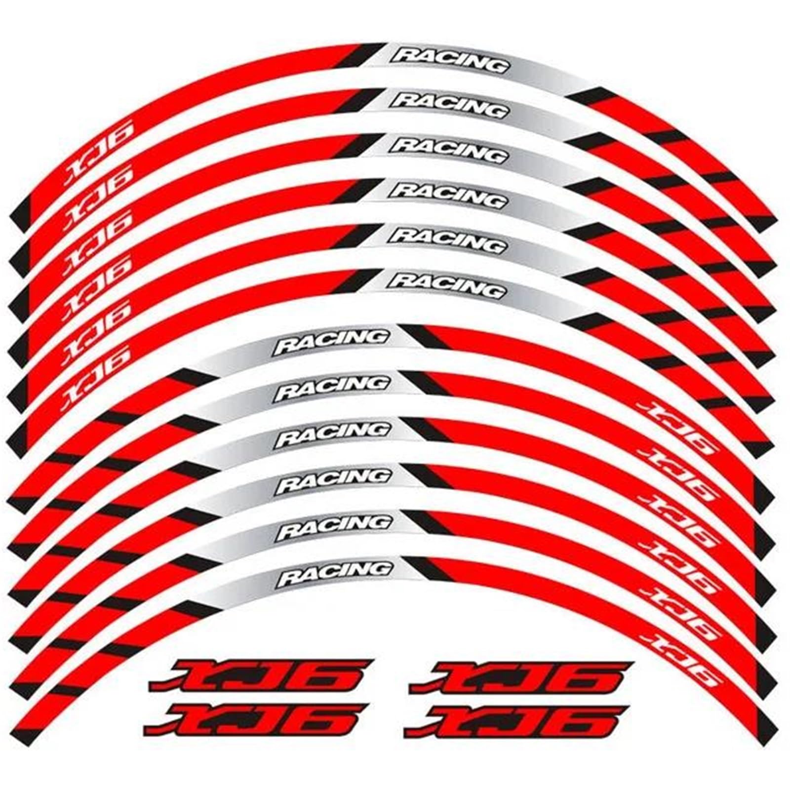 Motorcycle Decal Outer Wheel Rim Stickers Tire Film Border Reflective Decals Decoration Sticker for Yamaha XJ6(Color7)