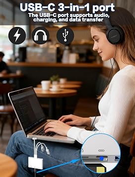 4in1 OTG Adapter, Flash Drive & TF/SD Card Reader for iPhone - Triple USB-C/A/Lightning SD Card Reader with SD/TF Slots & USB-C Charge+Data & USB Female to Transfer Photos from Digital Camera to Phone