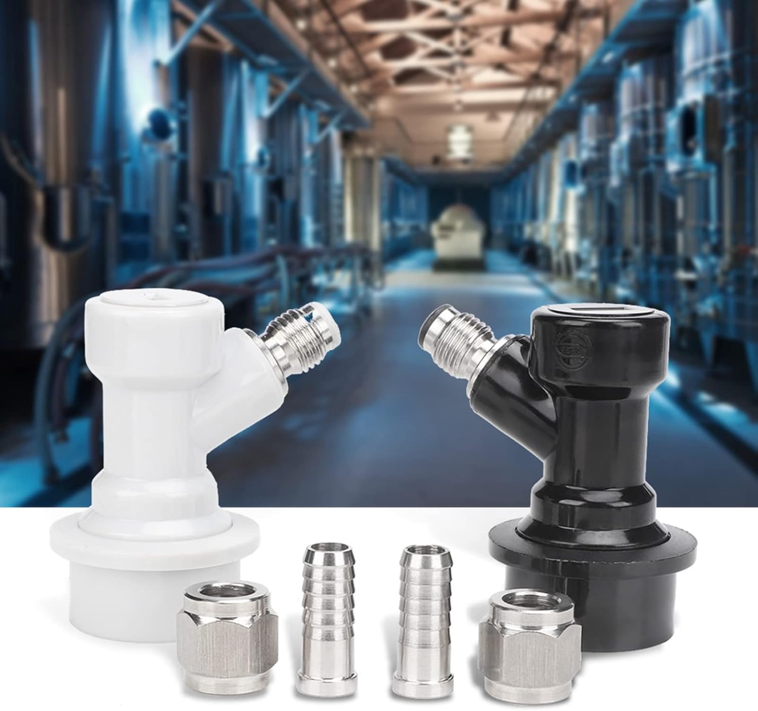 ZJchao Lock Keg Fittings Kit – 4-Piece Stainless Steel Gas & Liquid Disconnect Set with MFL Adapters for Homebrew Kegerators