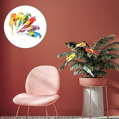 Miniatura 5 de NOLITOY 6 pájaros artificiales de espuma de simulación de cola larga, pájaros falsos para decoración de Navidad