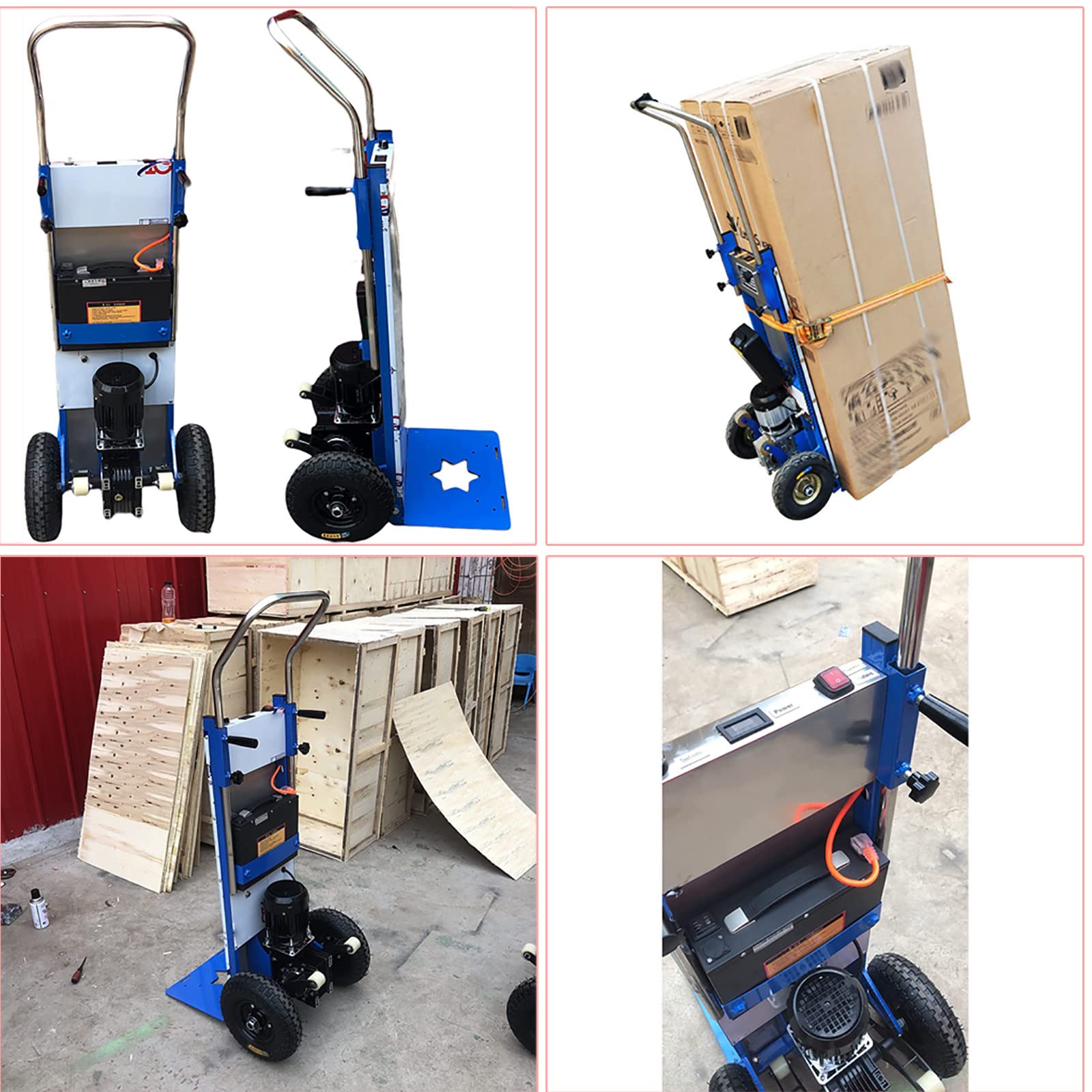 MoRfiL Elektrischer Treppensteiger, 800 W, 36 V, 20 A, Schwerlast-Treppensteiger, 200 Kg Traglast, Bürstenloser Motor, Treppen- Und Abstieg Möglich, Einstellbare Geschwindigkeit