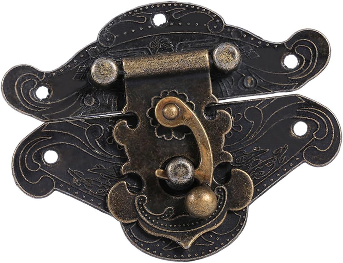 cabinet Lock hasp, Antique Retro Vintage Decorative Latch Hasp Pad Chest Lock Plate For en Jewelry Box M, box hasp