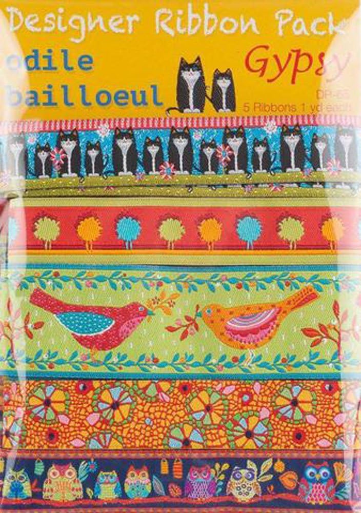 Odile Bailloeul Gypsy Designer Ribbon Pack - 5 Ribbons, 1yd each