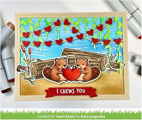 Miniatura 2 de Lawn Fawn LF3021 - Fondo de guirnalda de corazones troqueles de paisaje