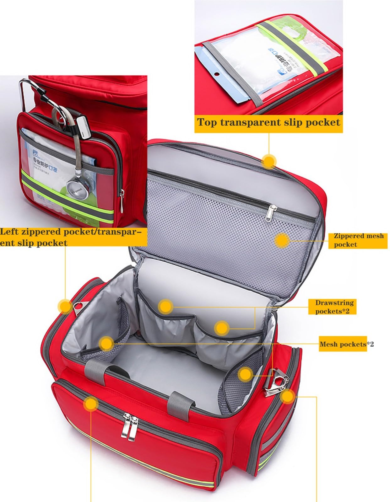 Erste-Hilfe-Set Notfalltasche, wasserdichte taktische Erste-Hilfe-Tasche mit verstellbaren Riemen für Reisen, Zuhause, Büro, Auto, Wandern, Camping, Notfallvorsorge im Freien