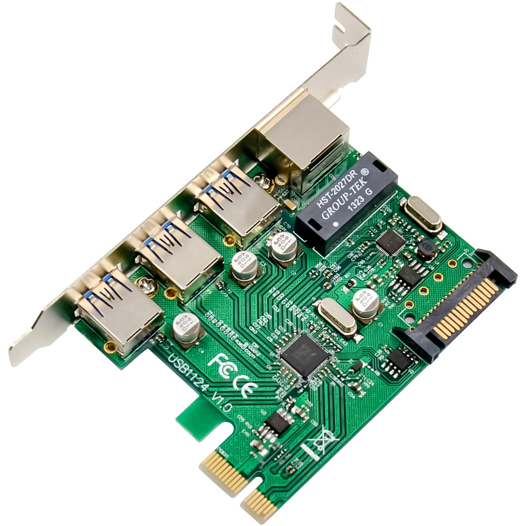 Inline Carte Combo réseau Gigabit et USB 3.2 Gen.1, 1 x RJ45, 3 x USB-A, PCIe x1, 51125R