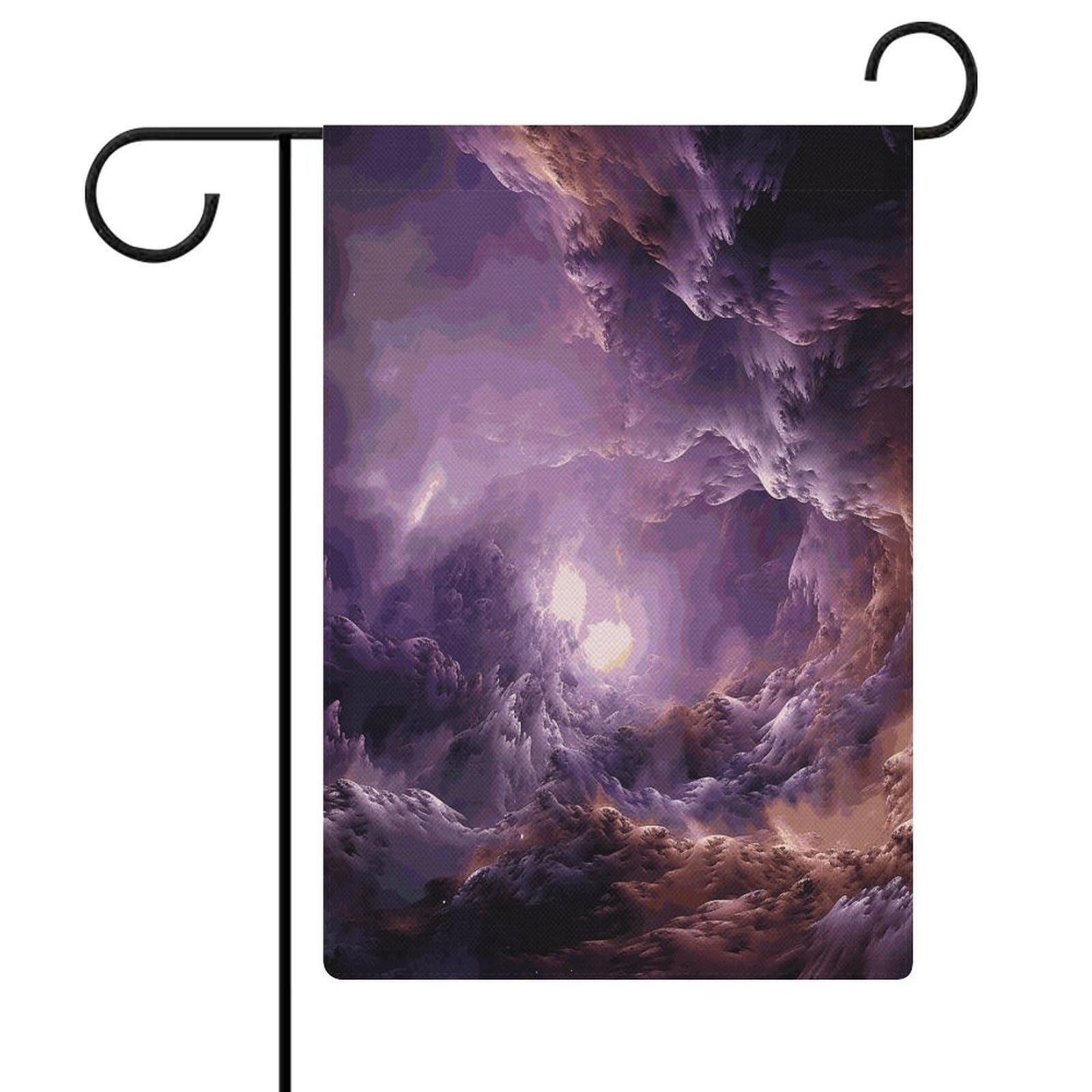 Bandera de verano para patio pequeño con diseño cósmico de galaxia