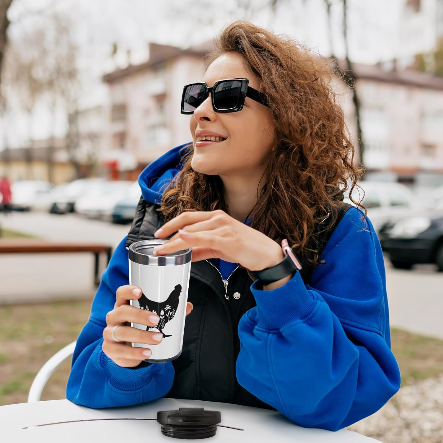 Floral Chicken Travel Coffee Mug 13 Oz for Farmer, Stainless Steel Insulated Tumbler Cup with Lid, Novelty Anniversary, Birthday & Christmas Gift for Men, Women, Friend, Sister, Bestie - Image 8