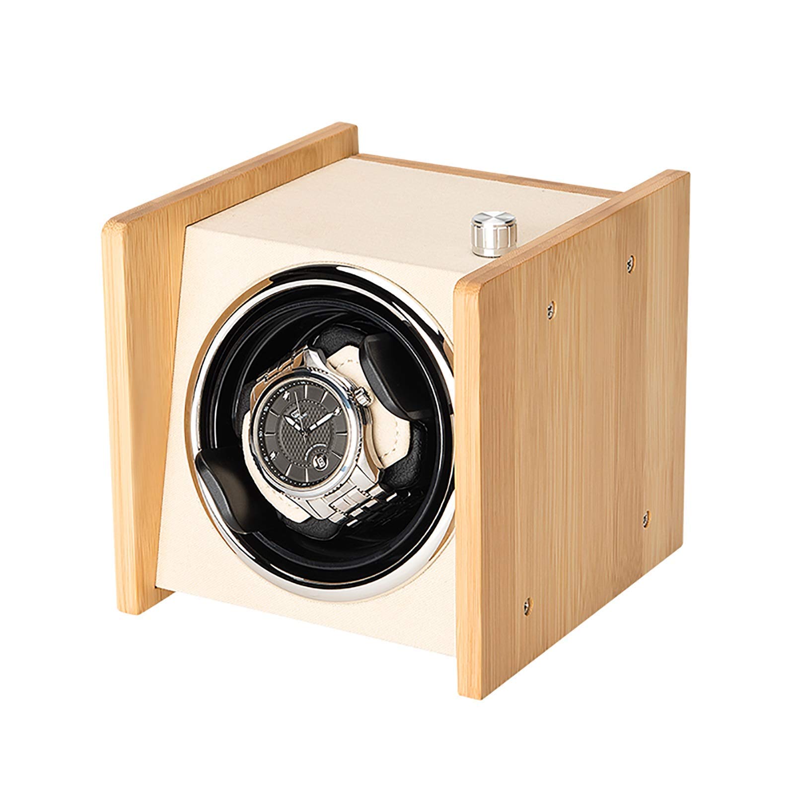 Supporto per orologi automatici - Scatola di carica per orologi automatici in legno, doppia alimentazione, dispositivo rotante, movimento meccanico automatico, silenzioso, moto