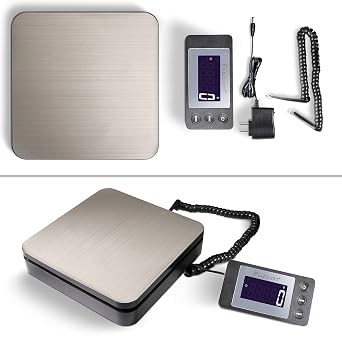 Fuzion Digital Shipping Scale 88lb 0.1oz | Durable Stainless Steel, 4 Weighing Modes, Tare, Dual Power Options, Postal Scale, Package Scale for Packages, Postage