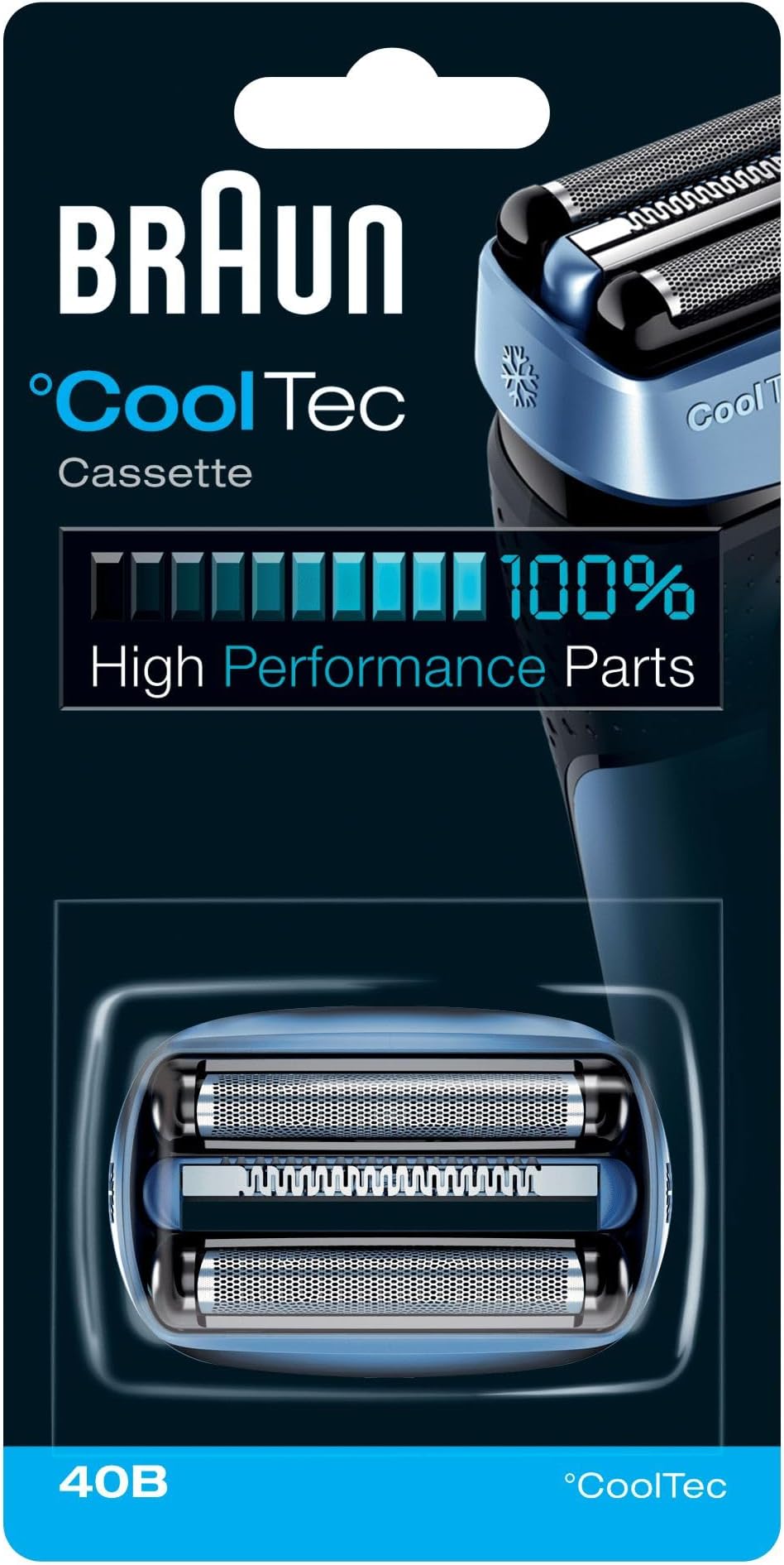 Braun Shaver Replacement Part 40B Blue - Compatible with CoolTec Shavers