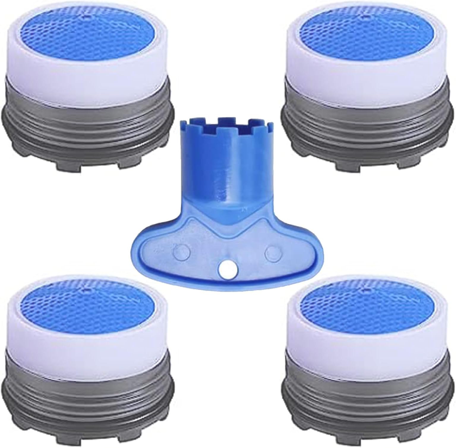 BOETOADG 4PCS Faucet Aerator M16.5, Plug-In Faucet Aerator Faucet Restrictor Replacement Parts for Kitchen Bathroom Sink Aerator with Key Removal Wrench Tool, 1.2GPM, 16.5mm/0.65inch