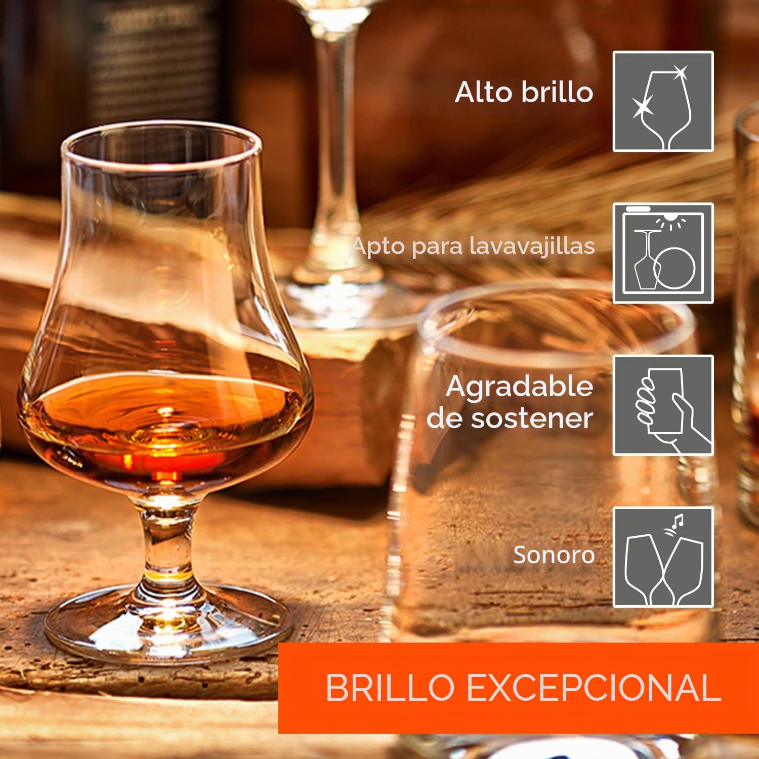 Stölzle Lausitz Nosing - Juego de 6 vasos de whisky, cristal sin plomo, apto para lavavajillas, vasos únicos