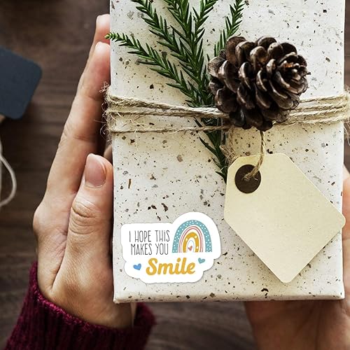 Miniatura 5 de Enposmre Muminglong - Pegatina con texto en inglés "I Hope This Makes You Smile de 1.5 pulgadas, pegatina con diseño de arco iris, pegatina de