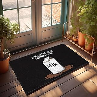 Outdoor Rug for Front Door A Carton of Milk with Chocolate Stains. Doormat Welcome Mat Classroom Welcome Mats Outdoor Funny(50X80CM)