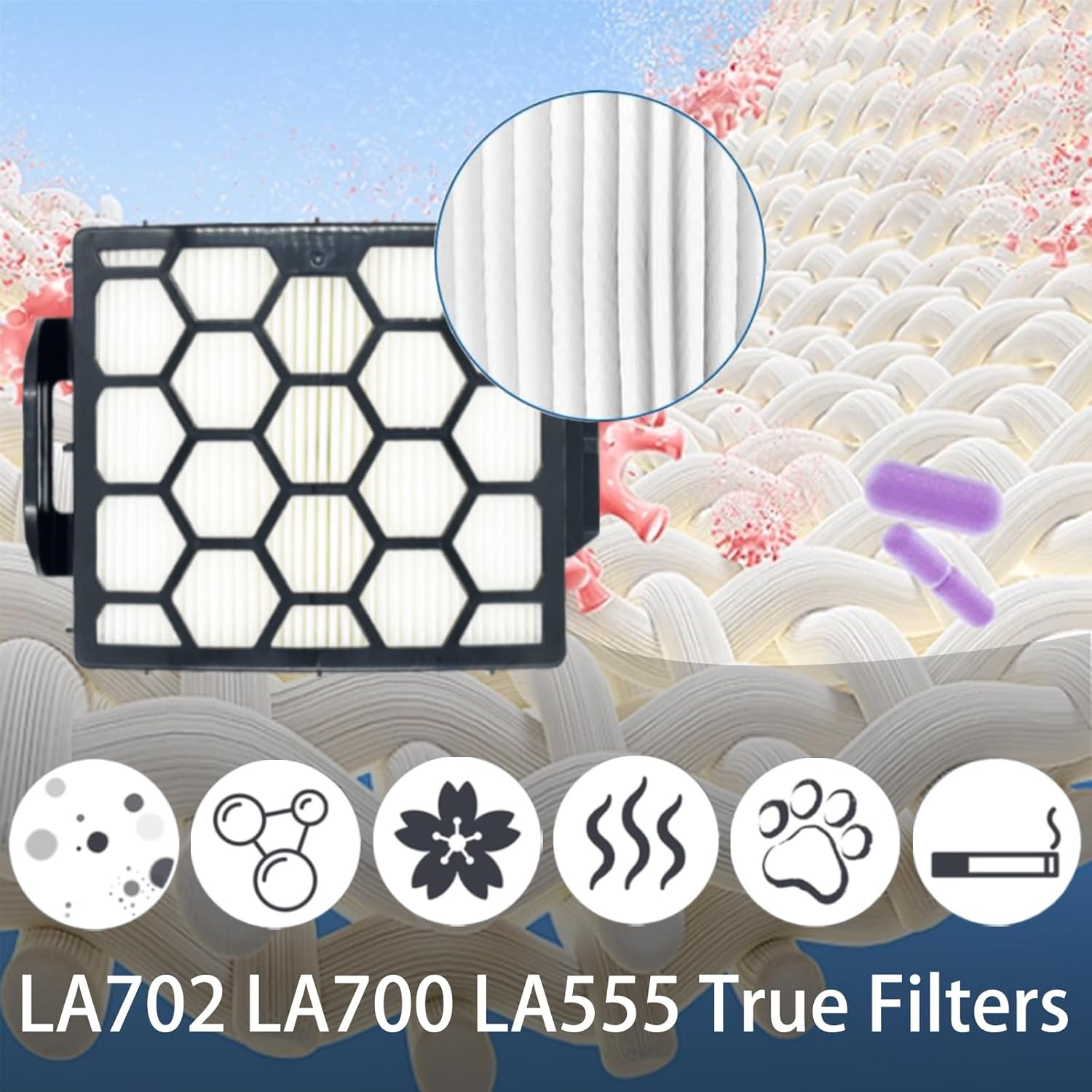 LA702 LA700 LA555 Accessories Kit Compatible With Shark Rotator Lift-Away Duo Clean PowerFins LA702 LA700 Upright Vacuum Replacement Parts, # 1539FC3000 XHF320 XFFK320
