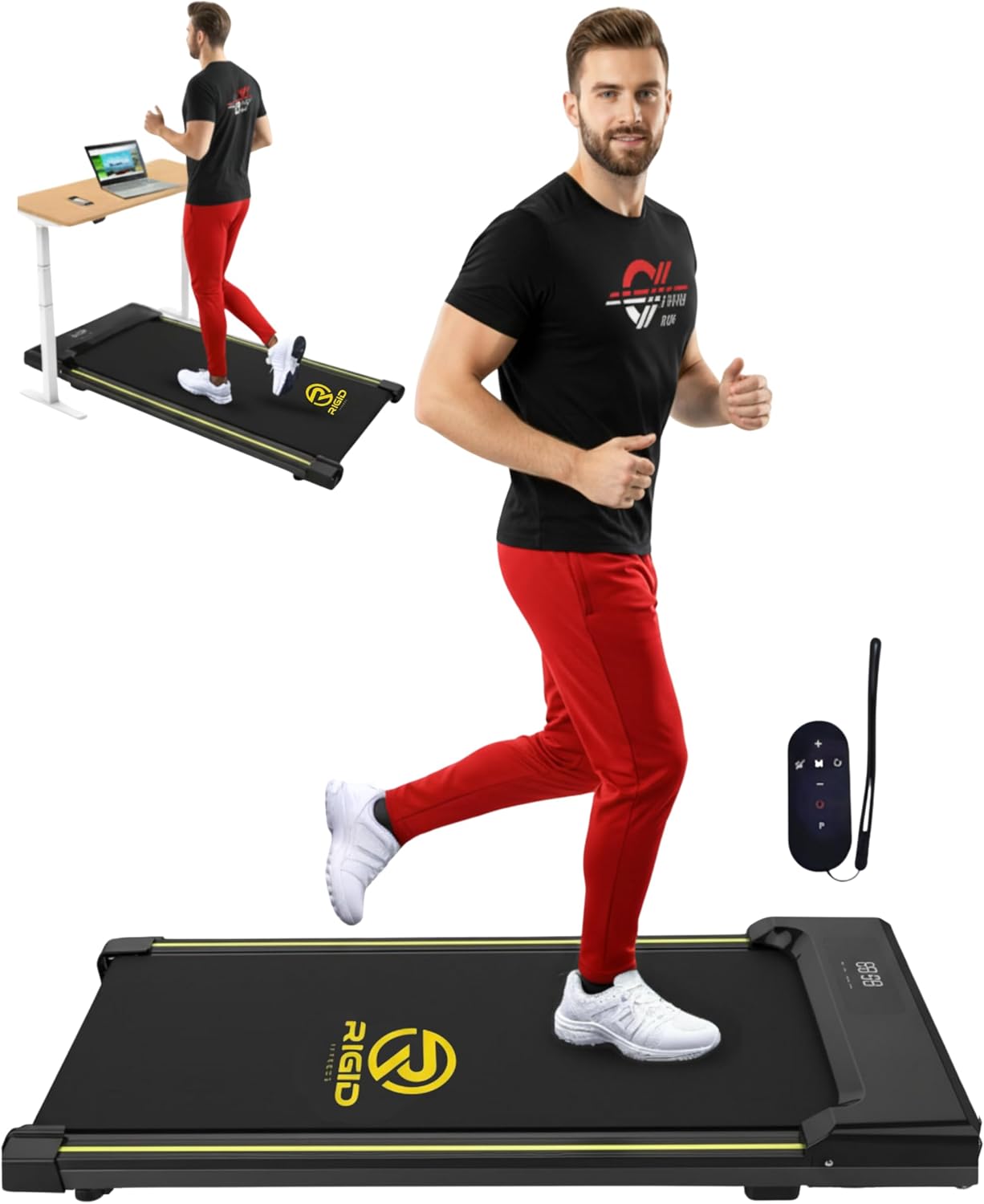 Under Desk Walking Pad Treadmill, 15kg Lightweight Portable with Remote Control, Space-Saving with Easy Set up, Jogging Machine for Home & Office, Max Weight 100kg/220lbs, up to 6km/Hour 2026