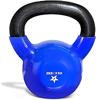 Yes4All Vinyl Coated Cast Iron Kettlebell 5-100 LB: Durable Home Gym Strength Training for Full Body Workouts, Swings, Squats & Grip Strength