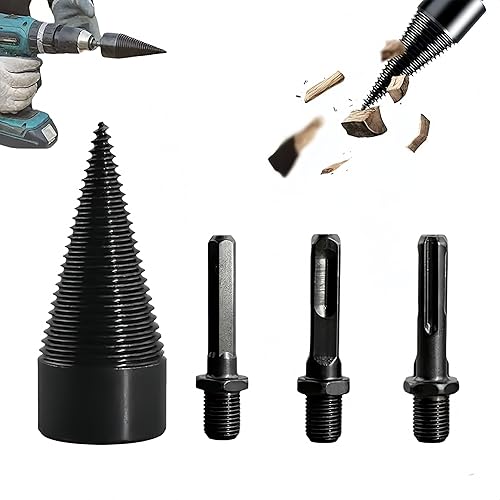 Juego de brocas para leña, divisor de madera, broca divisora de madera, broca de fácil división de troncos, brocas eléctricas desmontables