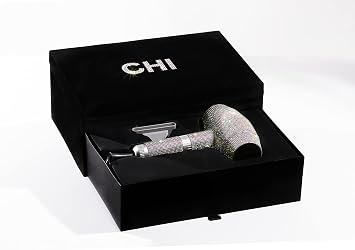 CHI The Sparkler V.I.P. Hair Styling Gift Set, Includes 1" Volcanic Lava Hair Styling Iron, 1600W Professional Hair Dryer & Black Velvet Case