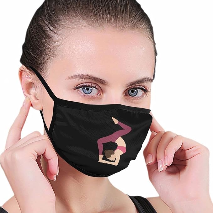 Fashion Face Mask Yoga Instructor Exercising Different Yoga Poses