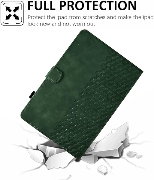 Hülle für iPad Air 13 Zoll Hülle M2 2024, iPad Pro 12,9 Zoll 2022/2021/2020/2018(6./5./4./3. Generation), PU Leder Tablette Schützhülle Multi-Winkel Ständer Cover Case mit Auto Schlaf/Wach, Grün - 3