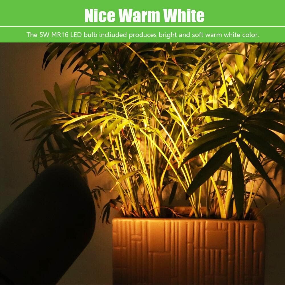 LED Brass Spotlight Uplight 12V Low Voltage Landscape Outdoor Lighting Waterproof Solid Brass Uplight Spotlight Accent Lighting Fixture Included a 12V Warm White MR16 LED Light Bulb