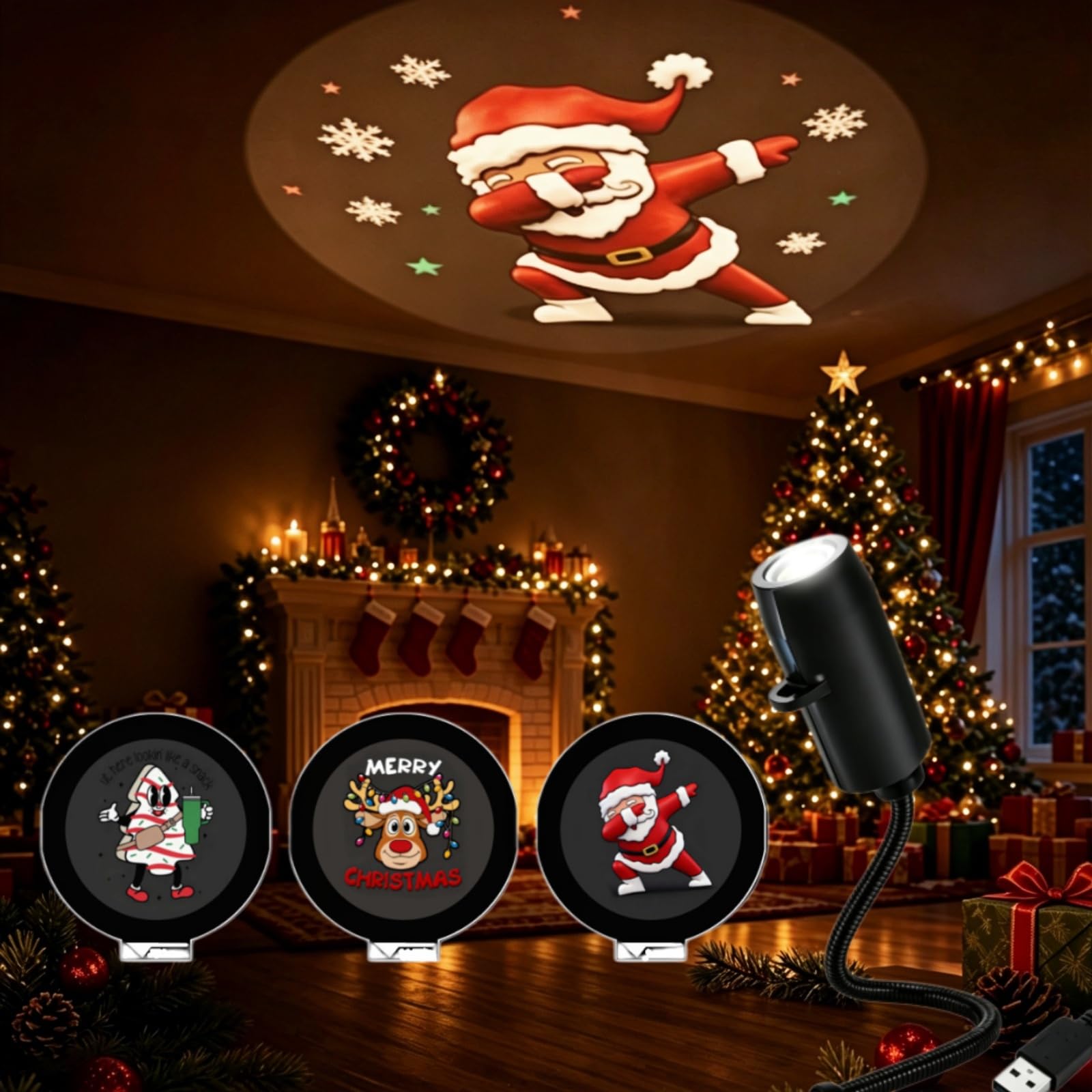 Thritake Smart Dynamic 5D Holographic Night Light Projector (#6-Pack of 3)