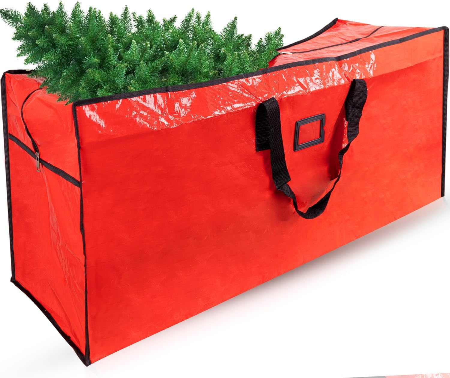 Christmas Tree Storage Bag, Heavy Duty 7.5 ft Artificial Xmas Holiday Tree Storage Zippered Bag with Carry Handles, Durable Waterproof Material, Protect Against Dust, Insects & Moisture (Red)