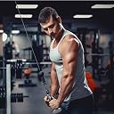 ZEDI Cable Machine Attachment Combo with V Bar, Double D Handle, Tricep Rope & Straight Bar | Heavy Duty Gym Pulley Accessories for LAT Pulldown, Row & Tricep Pushdown gallery image